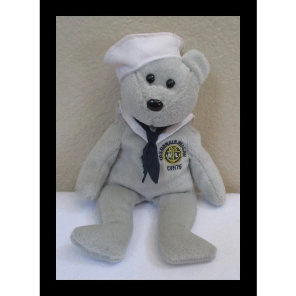 Ty Beanie Baby Ronnie (Ronald Reagan Navy) Teddy Bear NO TAG